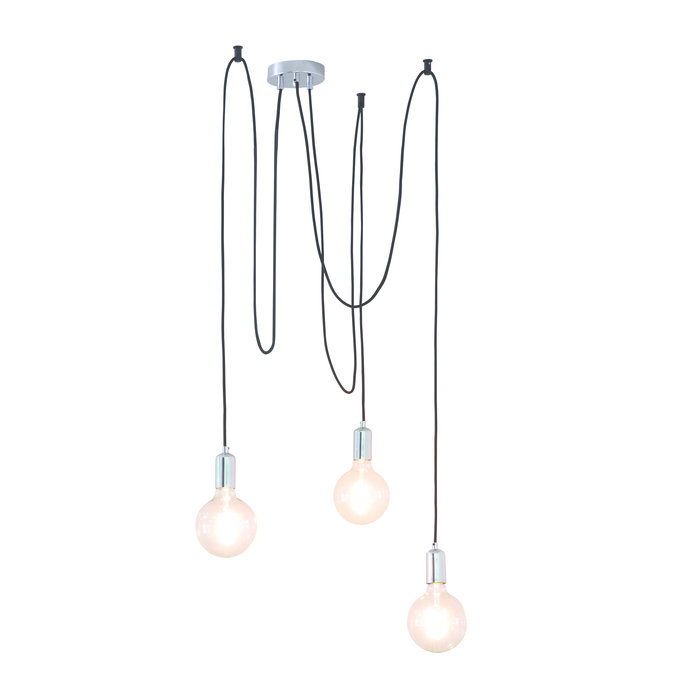 Spider - Industrial 3 Light Spider Suspension Kit with Chrome Lampholders