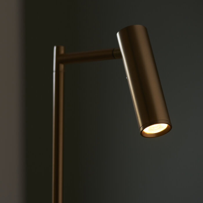 Stanbury - Adjustable Reader Floor Lamp - Brass