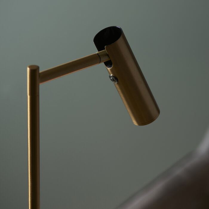 Stanbury - Adjustable Reader Floor Lamp - Brass