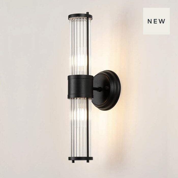 Tai - Glass Rods Black Bathroom Wall Light