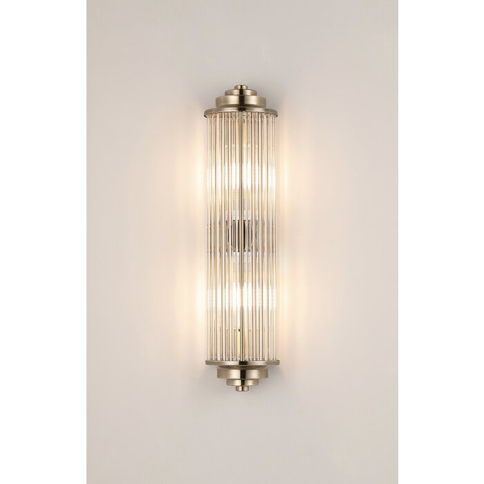 Tai - Two Light Wall Light with Glass Rods - Antique Brass