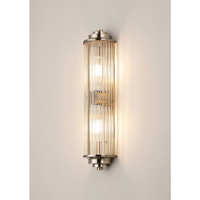 Tai - Two Light Wall Light with Glass Rods - Antique Brass