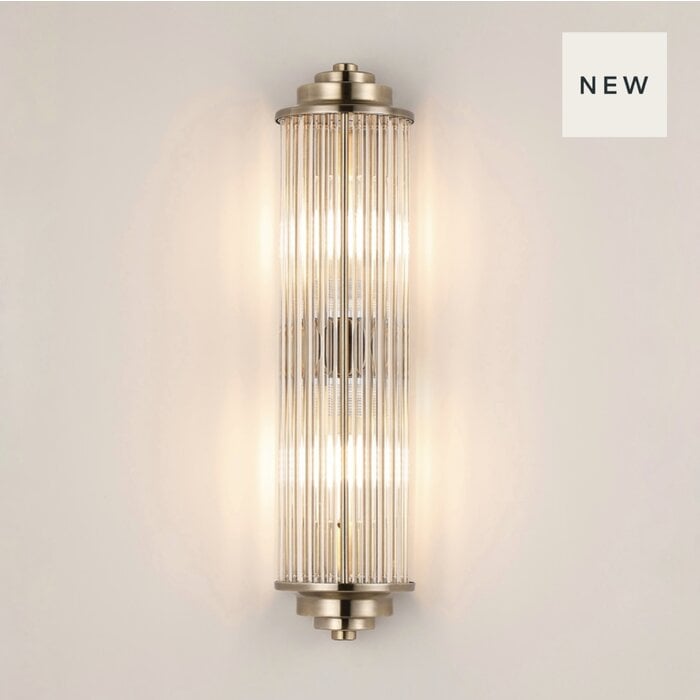 Tai - Two Light Wall Light with Glass Rods - Antique Brass