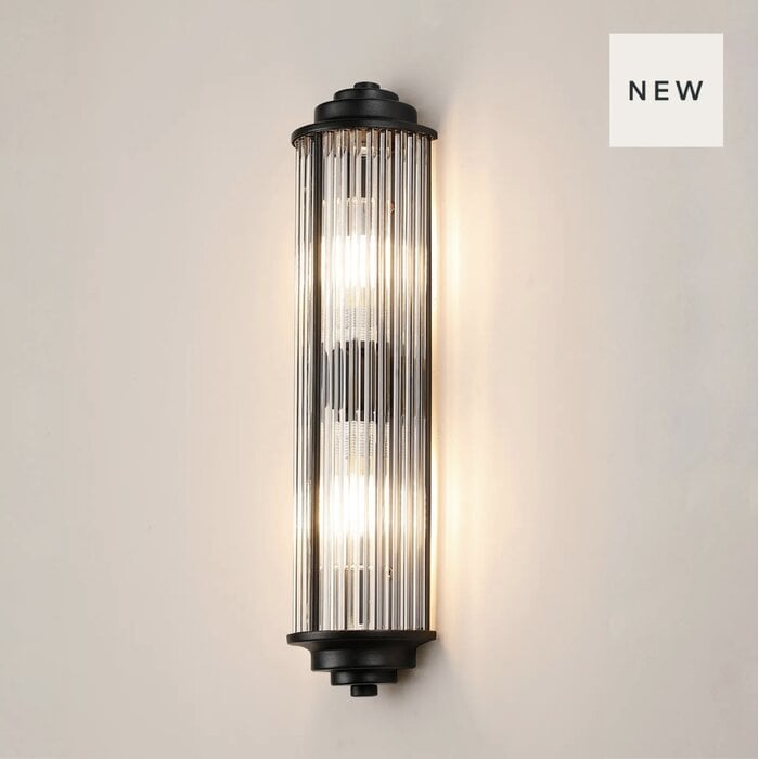 Tai - Two Light Wall Light with Glass Rods - Black