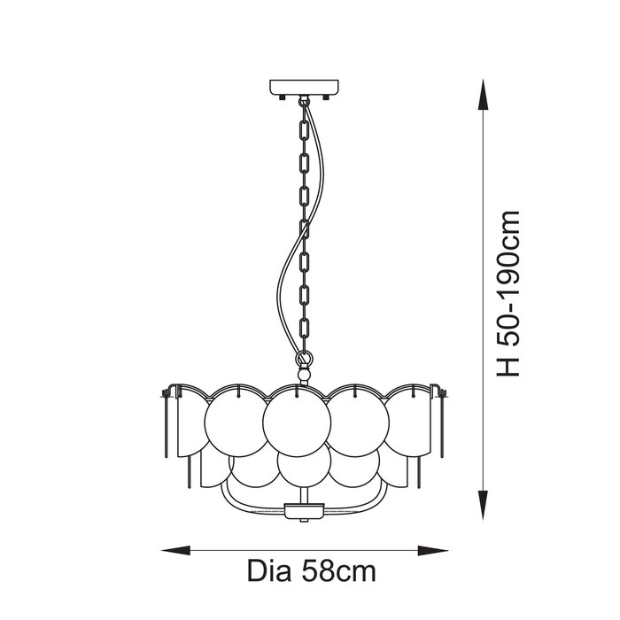 Tavira - Champagne Glass Modern Chandelier - 5 Light - Large
