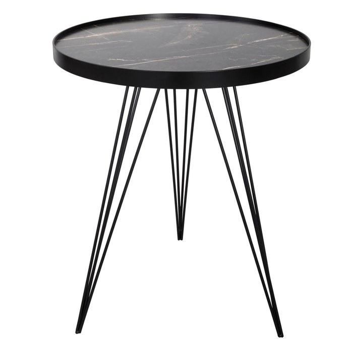 Titan - Mid Century Dark Grey Stone Side Table