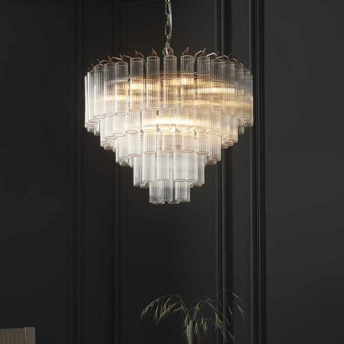 Toulouse - Showstopping Tiered Glass 12 Light Pendant