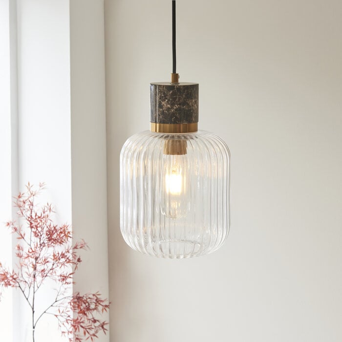 Travis - Ribbed Glass Pendant Light
