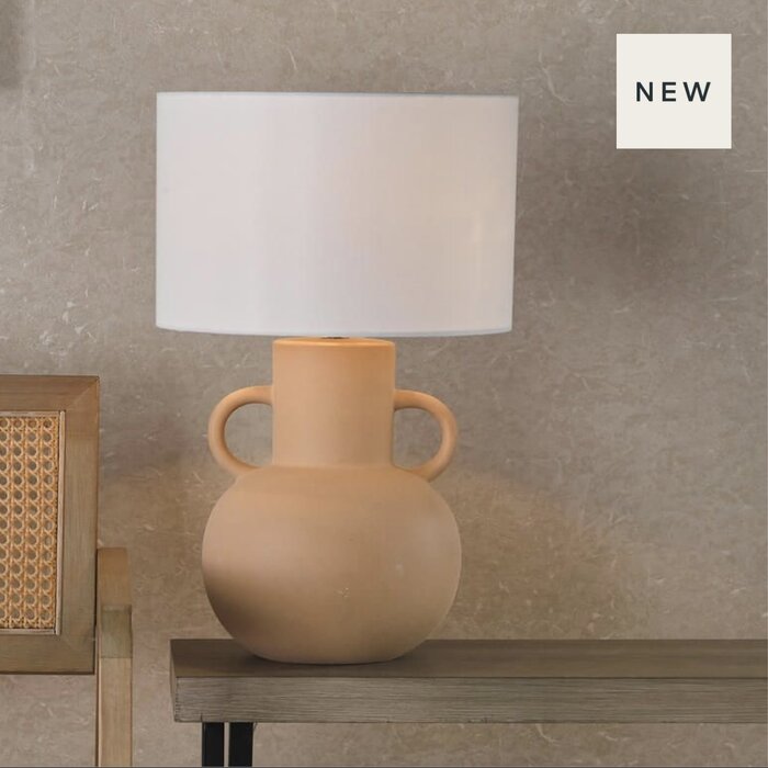 Urn Ceramic Table Lamp Terracotta With Shade