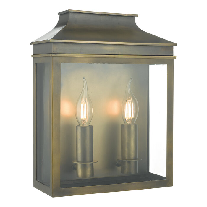 Vapor - 2 Light Coach Lantern Outdoor Wall Light - Brass