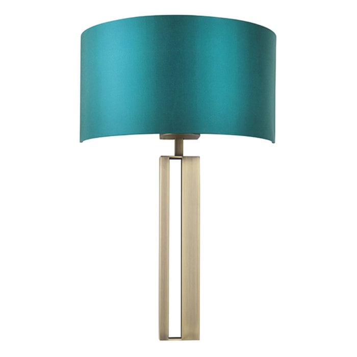 Vernon - Brass Modern Luxury Wall Light with Teal Shade