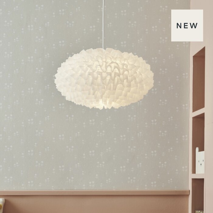 Ville - Paper and Chiffon Ruffle Shade - White