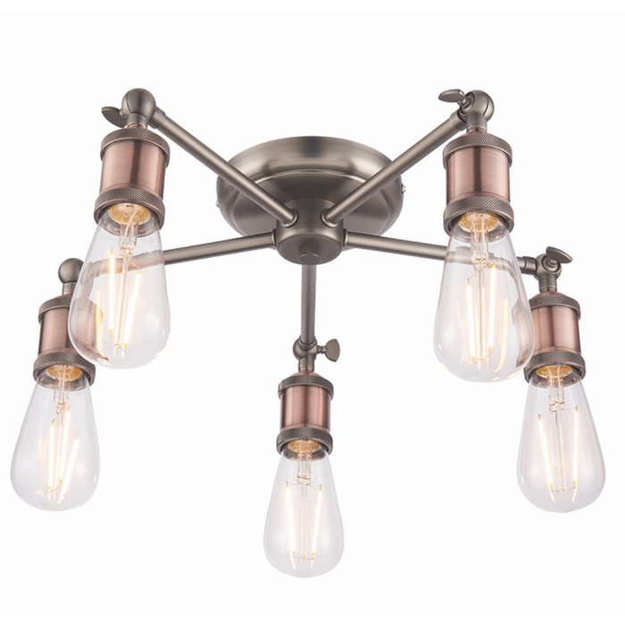 Vintage - 5 Light Semi Flush Fitting