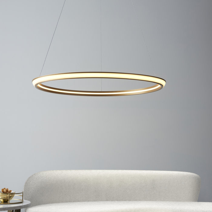 Volution - LED Gold Ring Pendant Light - Satin Gold
