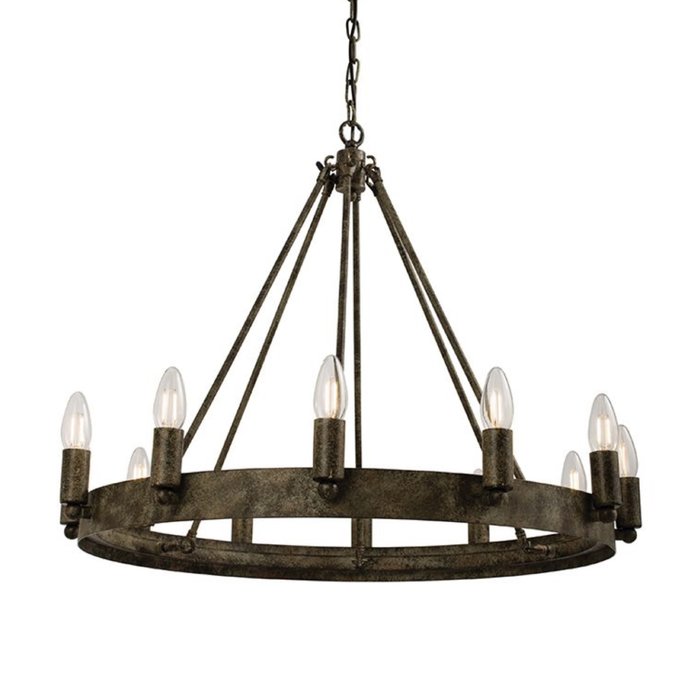 Wagon - Aged Cartwheel Ceiling Light