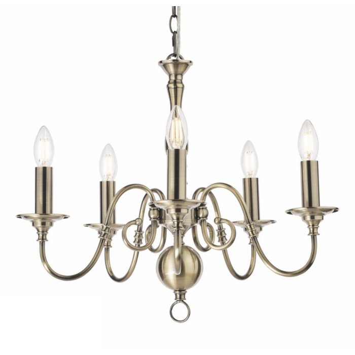 Winchester - 5 Light Classic Armed Chandelier - Laura Ashley