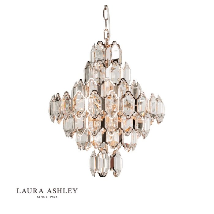 Windsor – Art Deco Rose Gold & Crystal Ceiling Light – Laura Ashley