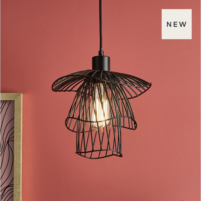 Zalo - Organic Shape Black Metal Pendant