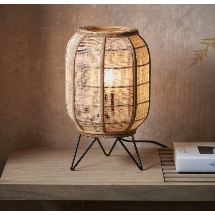 Zara - Table Lamp with Bamboo & Linen Shade