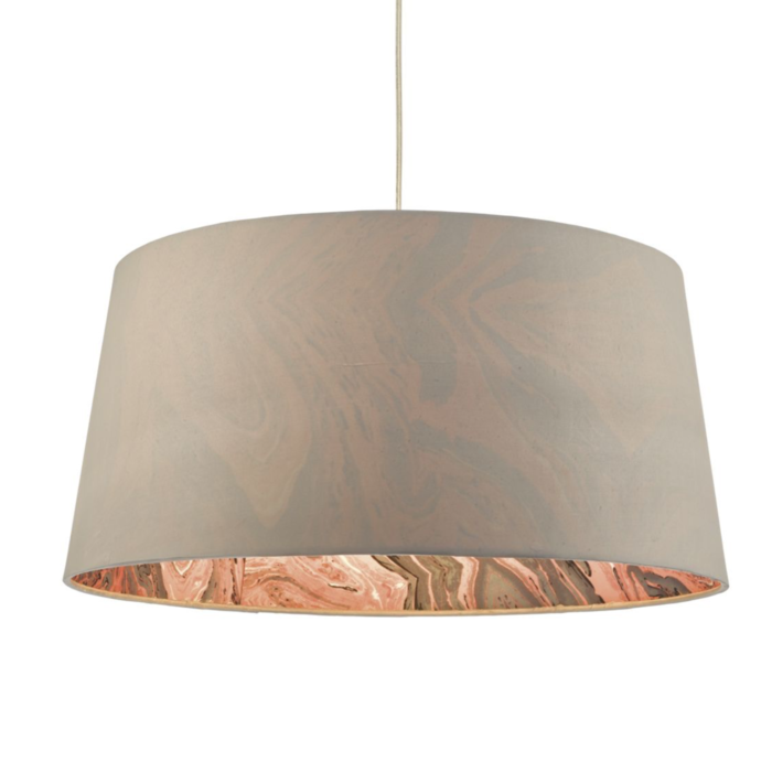 Coral - Easy Fit Grey Drum Pendant Shade - 49cm