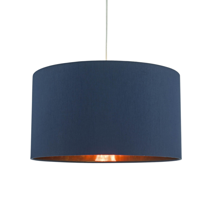 Dominic - Easy Fit Navy Blue & Copper Pendant Shade - 40cm