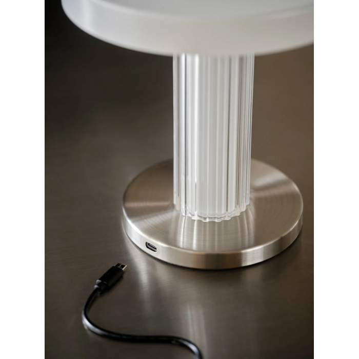 Luma - Rechargeable Cordless Table Lamp - White & Glass