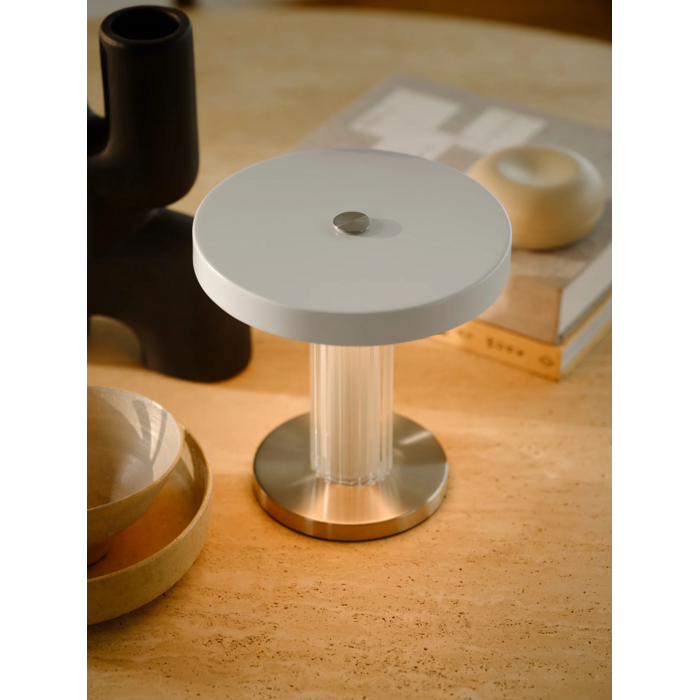 Luma - Rechargeable Cordless Table Lamp - White & Glass