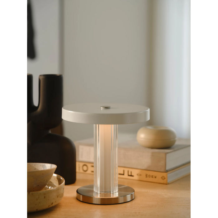 Luma - Rechargeable Cordless Table Lamp - White & Glass