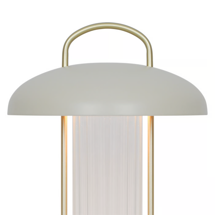 Lumi - Rechargeable Cordless Table Lamp - Beige & Brass