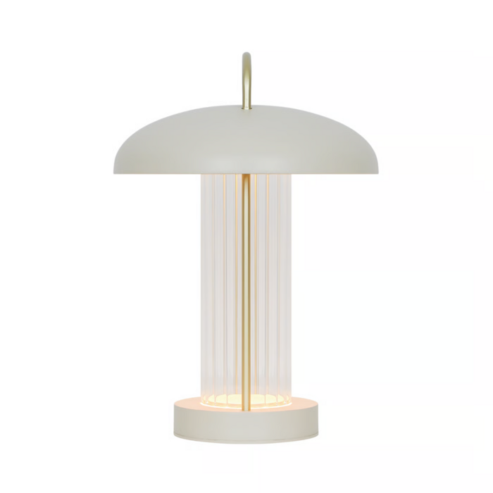 Lumi - Rechargeable Cordless Table Lamp - Beige & Brass