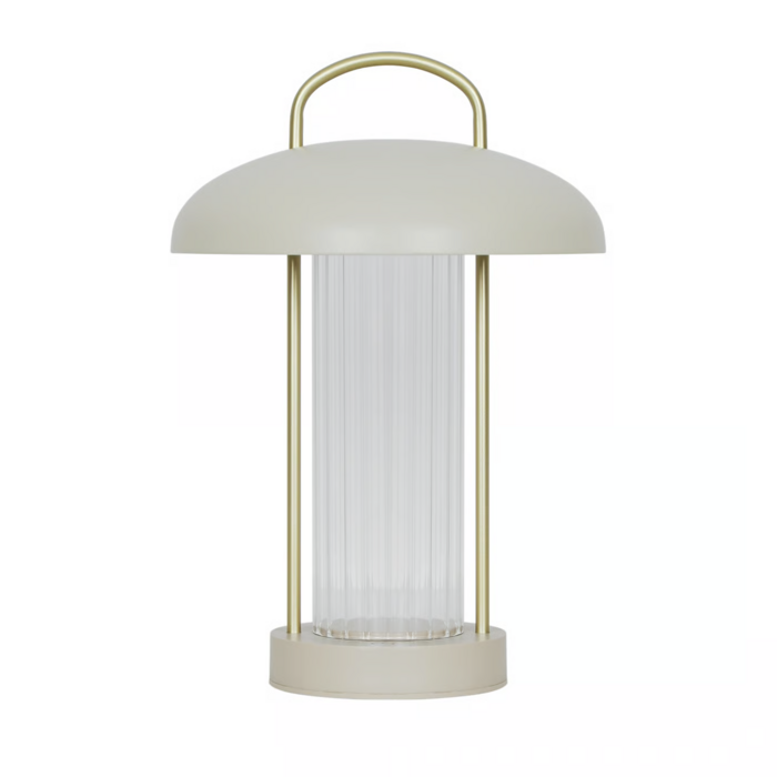 Lumi - Rechargeable Cordless Table Lamp - Beige & Brass