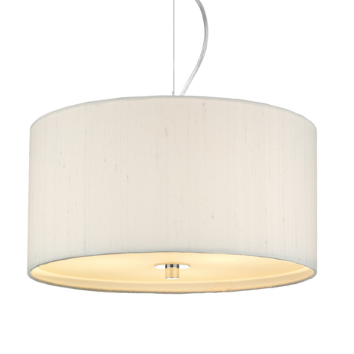 Rana - 3 Light Polished Chrome Pendant with Bespoke Satin Shade