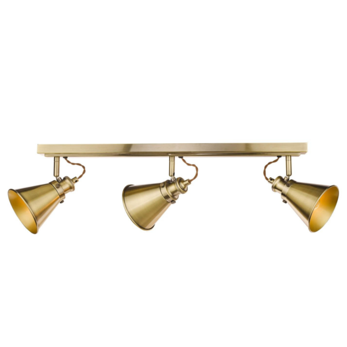 Rufus - Antique Brass 3 Light Bar Pendant - Laura Ashley