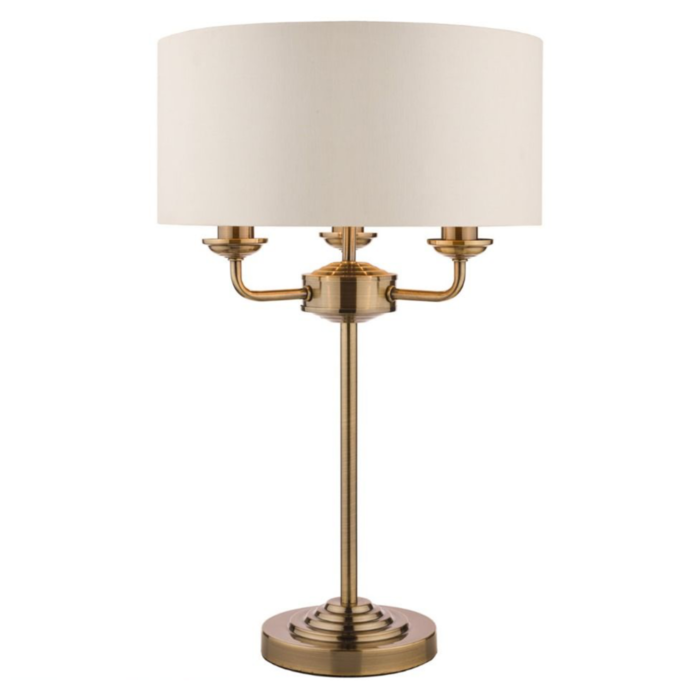 Sorrento - Chandelier Table Lamp - Ivory & Brass - Laura Ashley